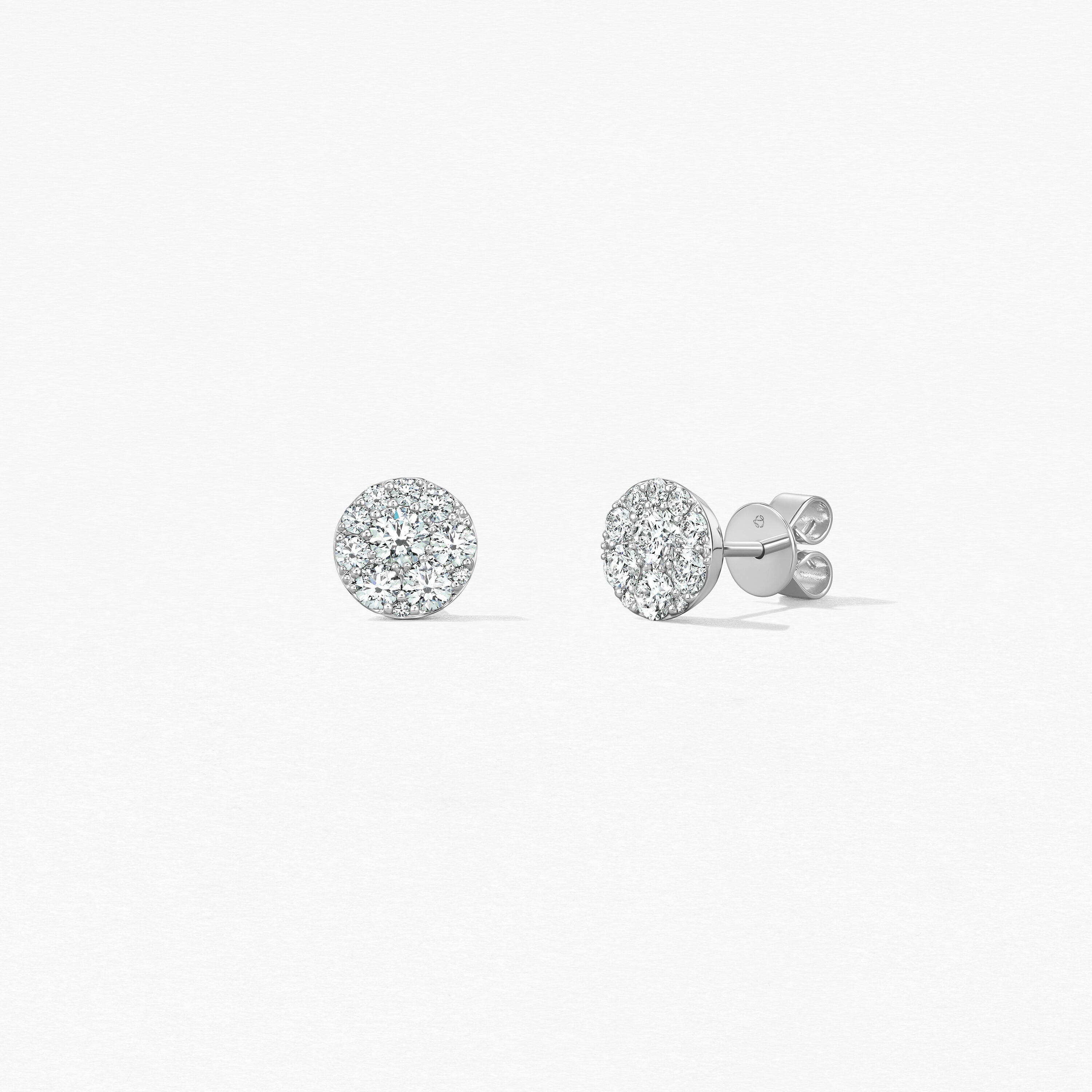 Tessa Diamond Circle Earrings, 18K 白金, large