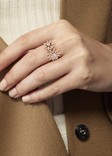 Aerial Double Sunburst  鑽石戒指, 18K 玫瑰金 Aerial Double Sunburst  鑽石戒指, 18K 玫瑰金, large