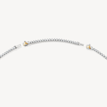 Copley Diamond Line Necklace, 18K White Gold & Yellow Gold, large