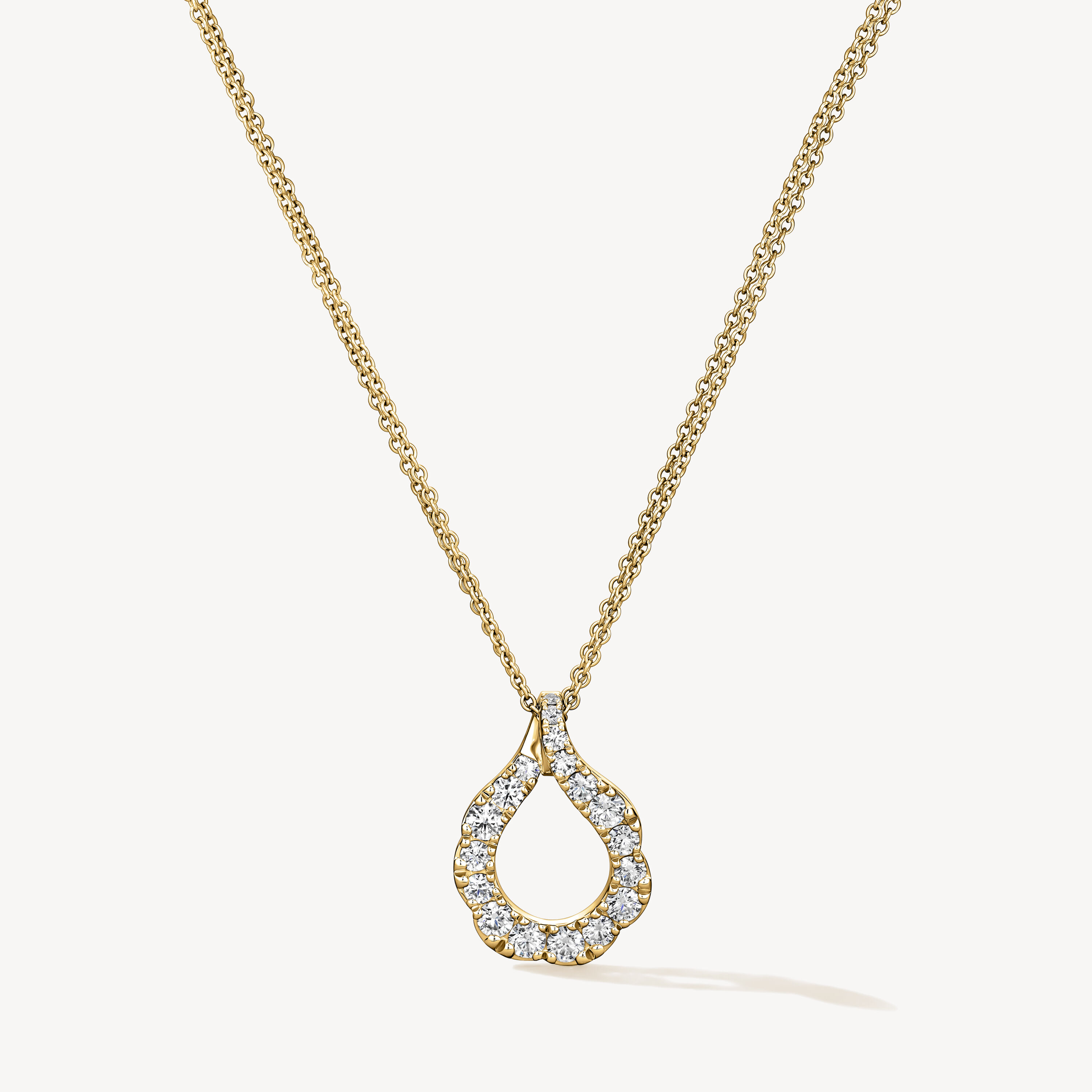 Lorelei Crescent Diamond Pendant Necklace, 18K Yellow Gold, large