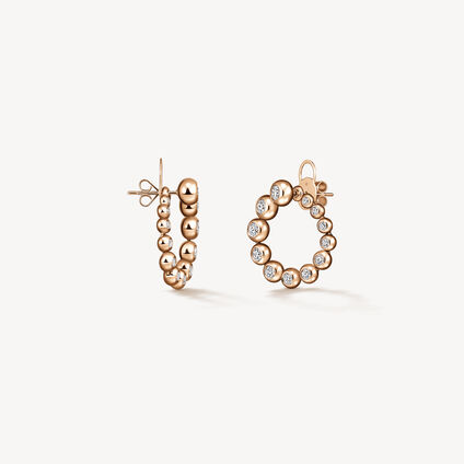 Dream  Circle Convertible Earrings, 18K Rose Gold, large