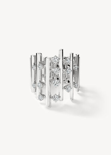 Barre Multi-Row 鑽石戒指, 18K 白金 Barre Multi-Row 鑽石戒指, 18K 白金, large