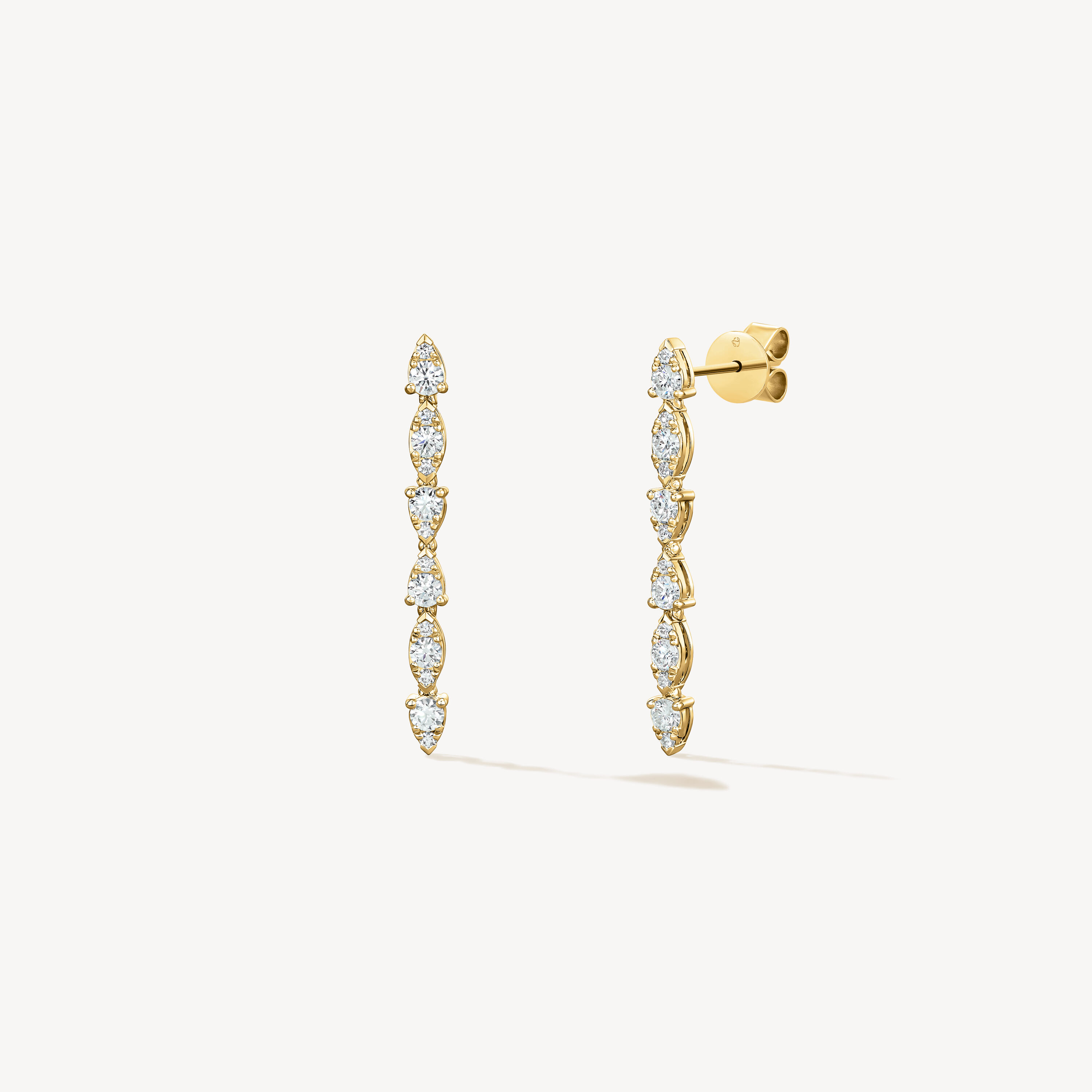 Aerial Dewdrop Stiletto Earrings, 18K Yellow Gold, large