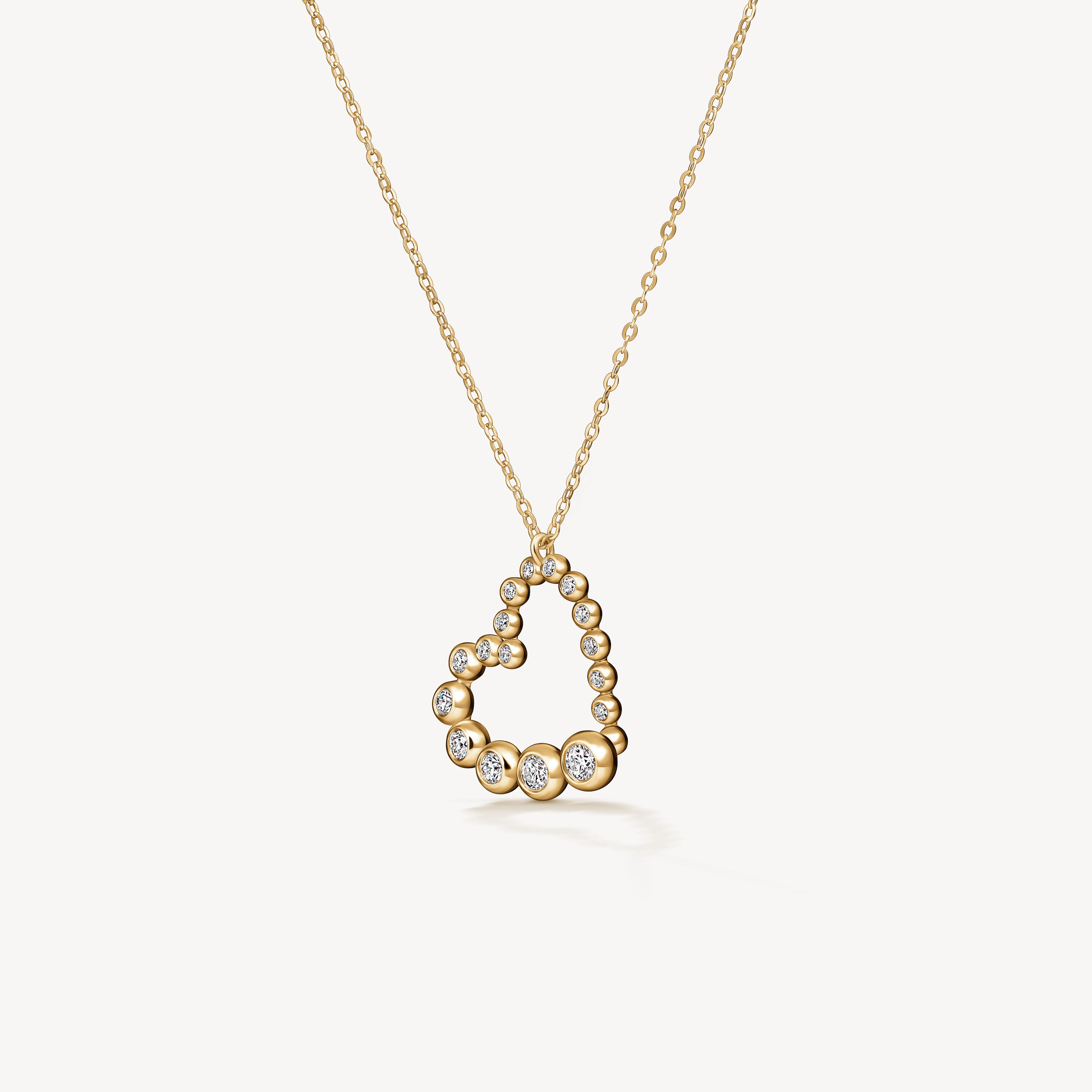 DREAM Heart 鑽石項鍊（小）, 18K 黄金, large