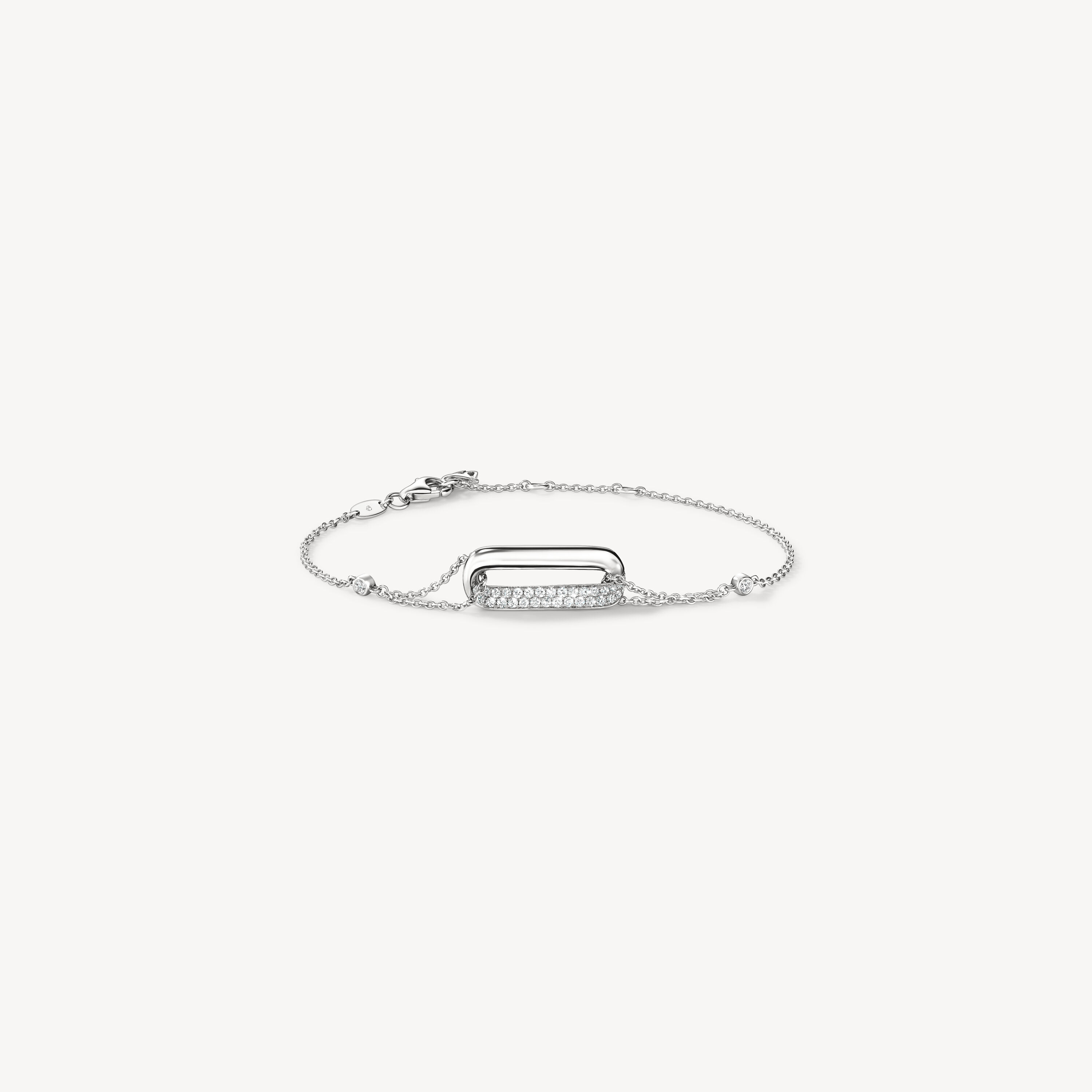 INSIDE/OUT Diamond Link Chain Bracelet, 18K White Gold, large