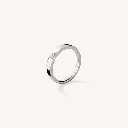 Corner Wedding Band, 18K Rose Gold, large