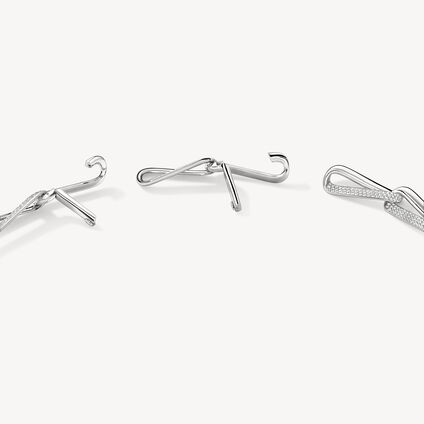 INSIDE/OUT Diamond Link Necklace, 18K White Gold, large