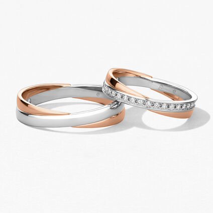 Embrace Wedding Band, Platinum and 18K Rose Gold, large