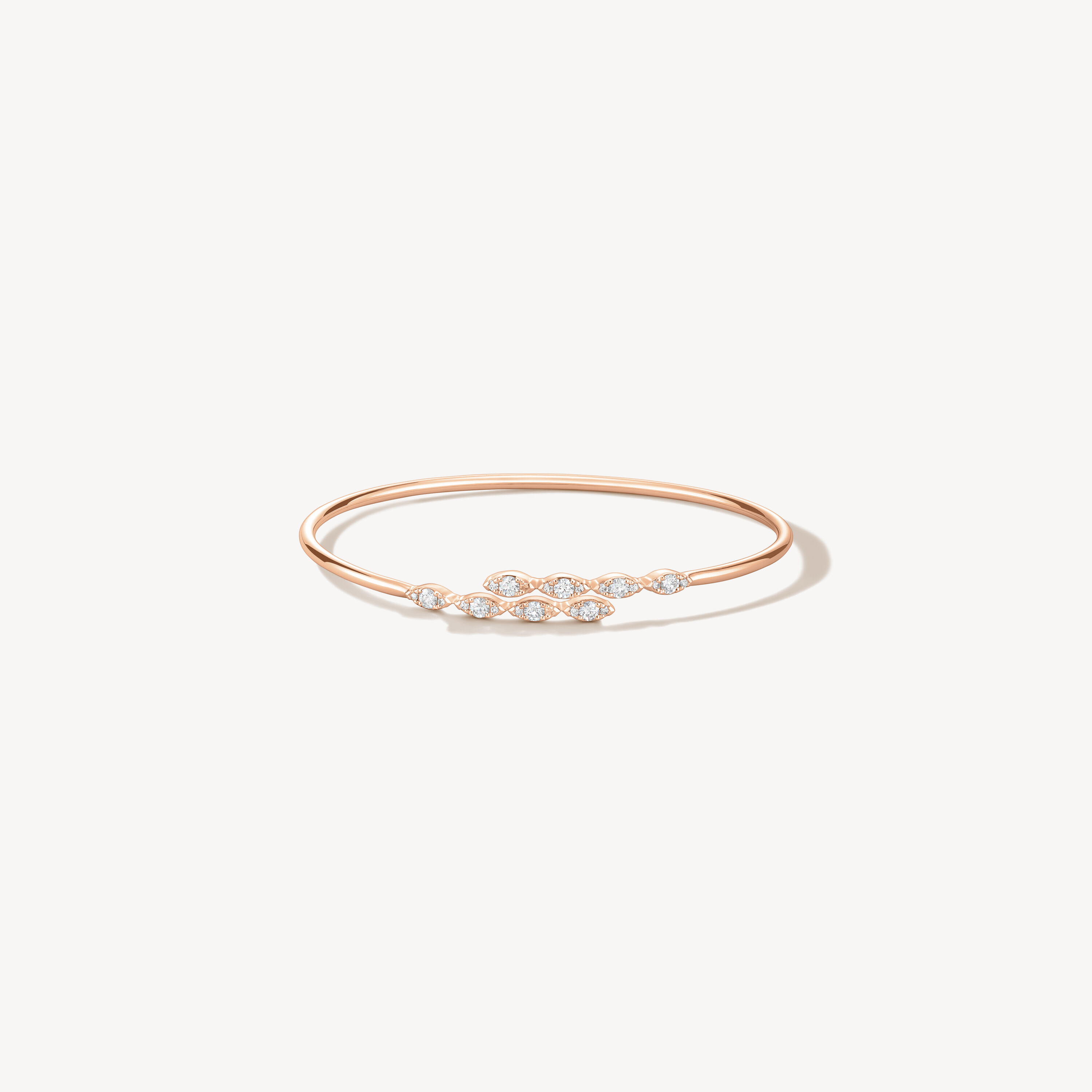 Aerial Marquise Flexi Bangle, 18K Rose Gold, large