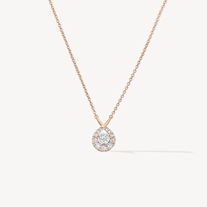 Optima Diamond Pendant Necklace, 18K Rose Gold, large