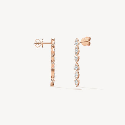 Aerial Dewdrop Stiletto Earrings, 18K Rose Gold, large