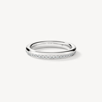 Barre 密鑲鑽石線戒, 18K 白金, large