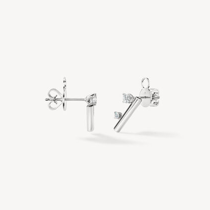 BARRE Floating Diamond Climber Earrings, 18K White Gold, large