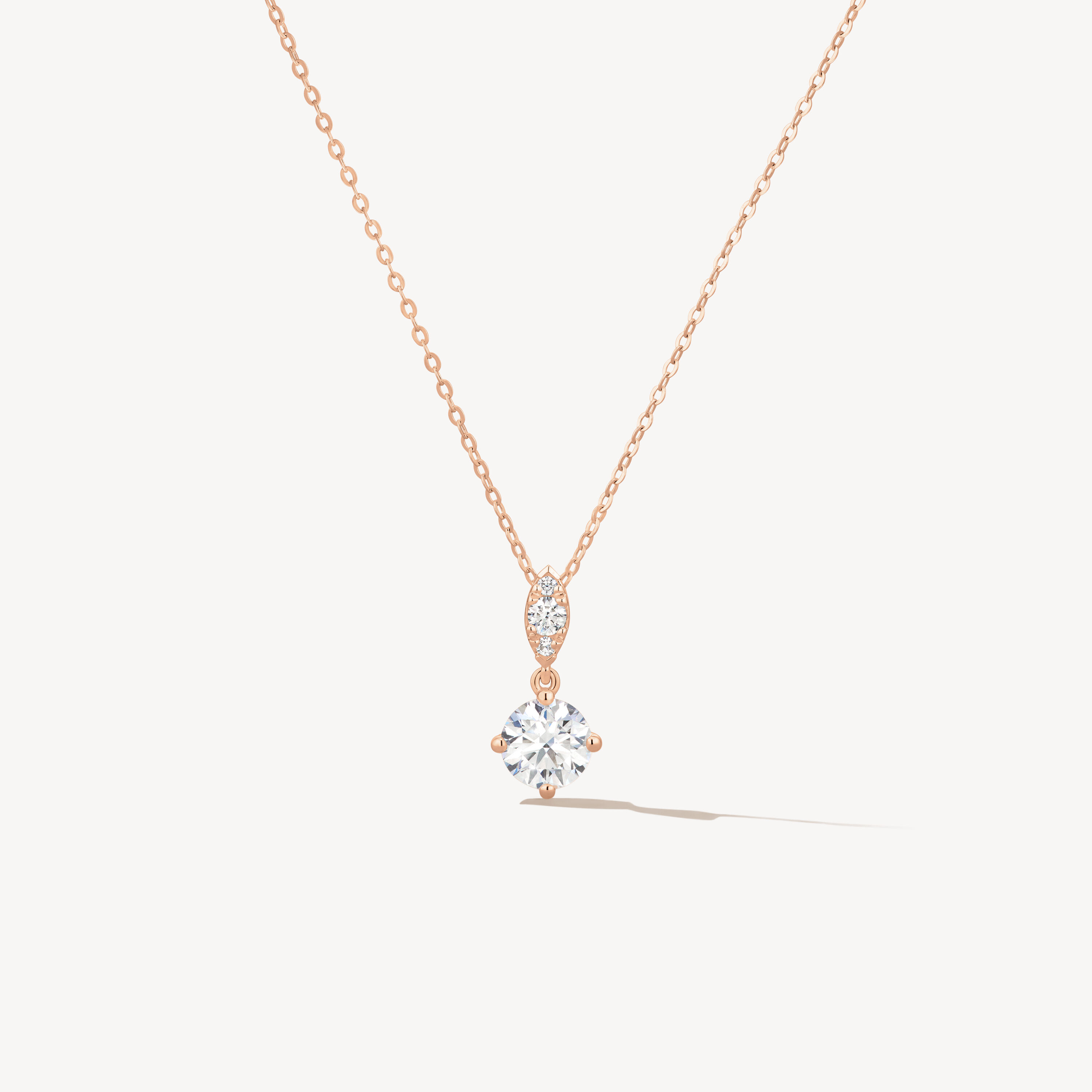 Aerial Petite Drop Pendant Necklace, 18K Rose Gold, large