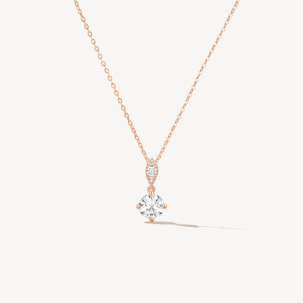 Aerial Petite Drop Pendant Necklace, 18K Rose Gold, large
