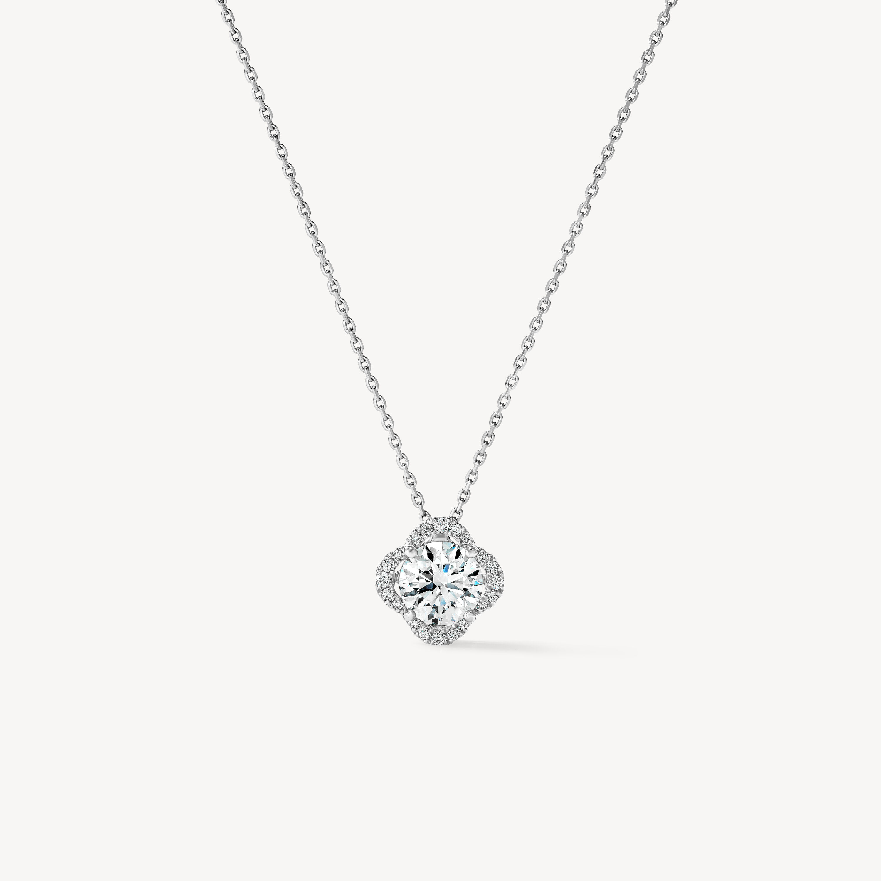 Timeless Diamond Pendant Necklace, 18K White Gold, large
