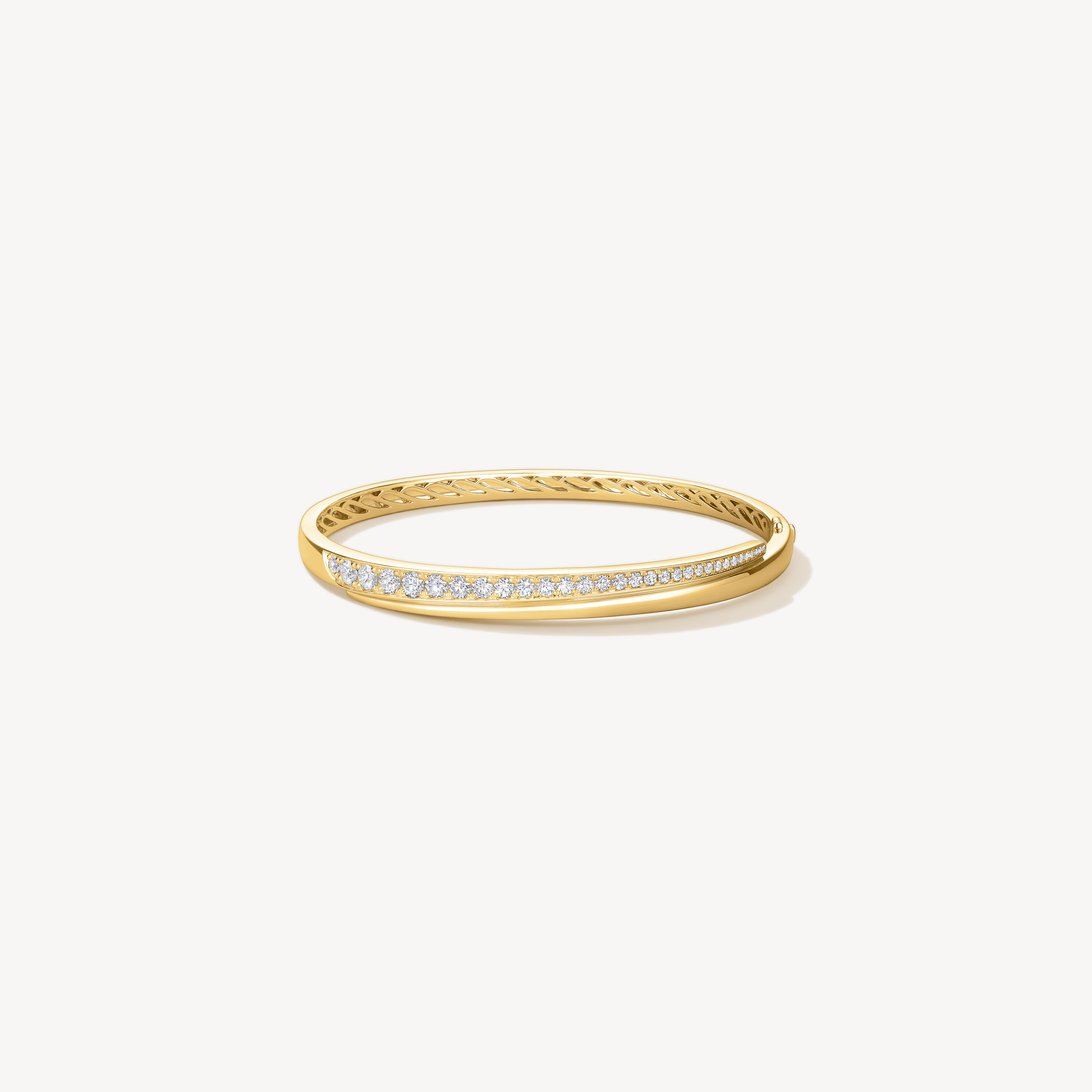 VELA Crossover Bangle, 18K Yellow Gold, large