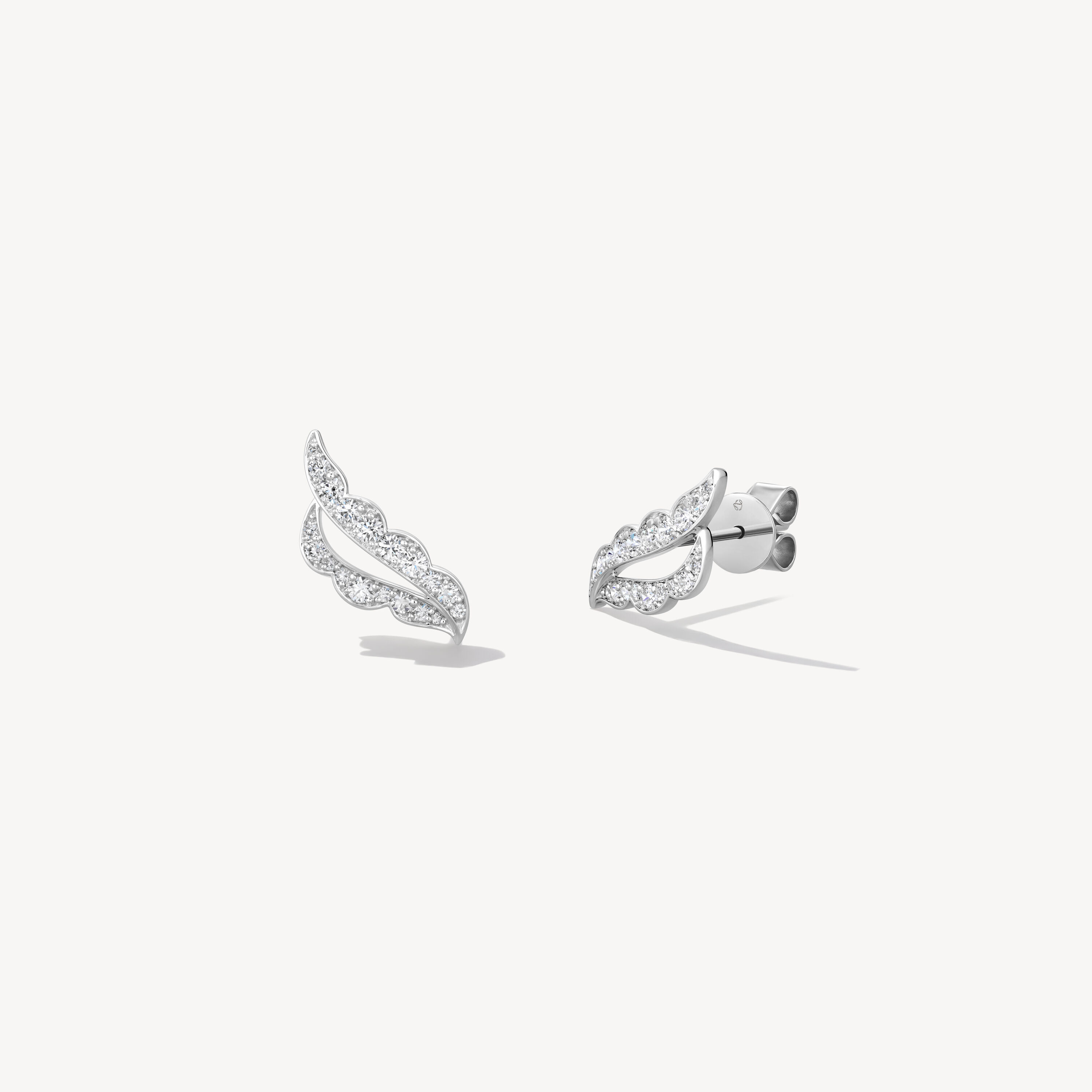 Lorelei Ribbon Ear Climbers, 18K White Gold, large