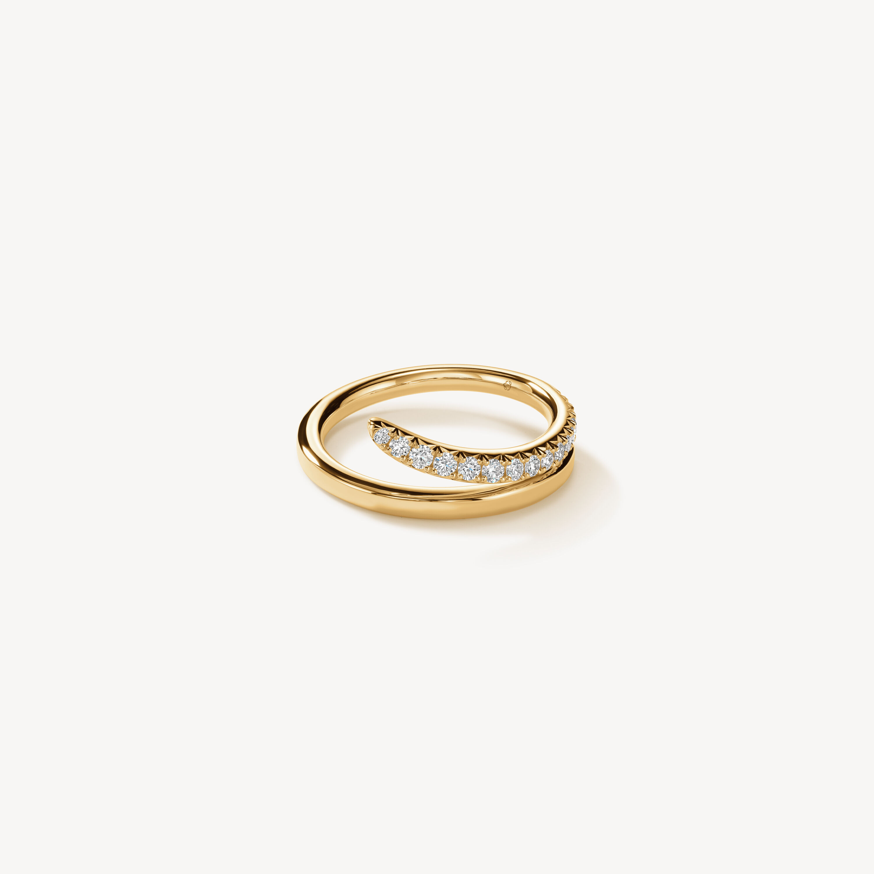 VELA French Cut Pav&eacute; Diamond Ring, 18K Yellow Gold, large
