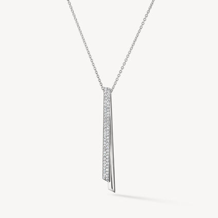INSIDE/OUT Diamond Flip Drop Pendant Necklace, 18K White Gold, large