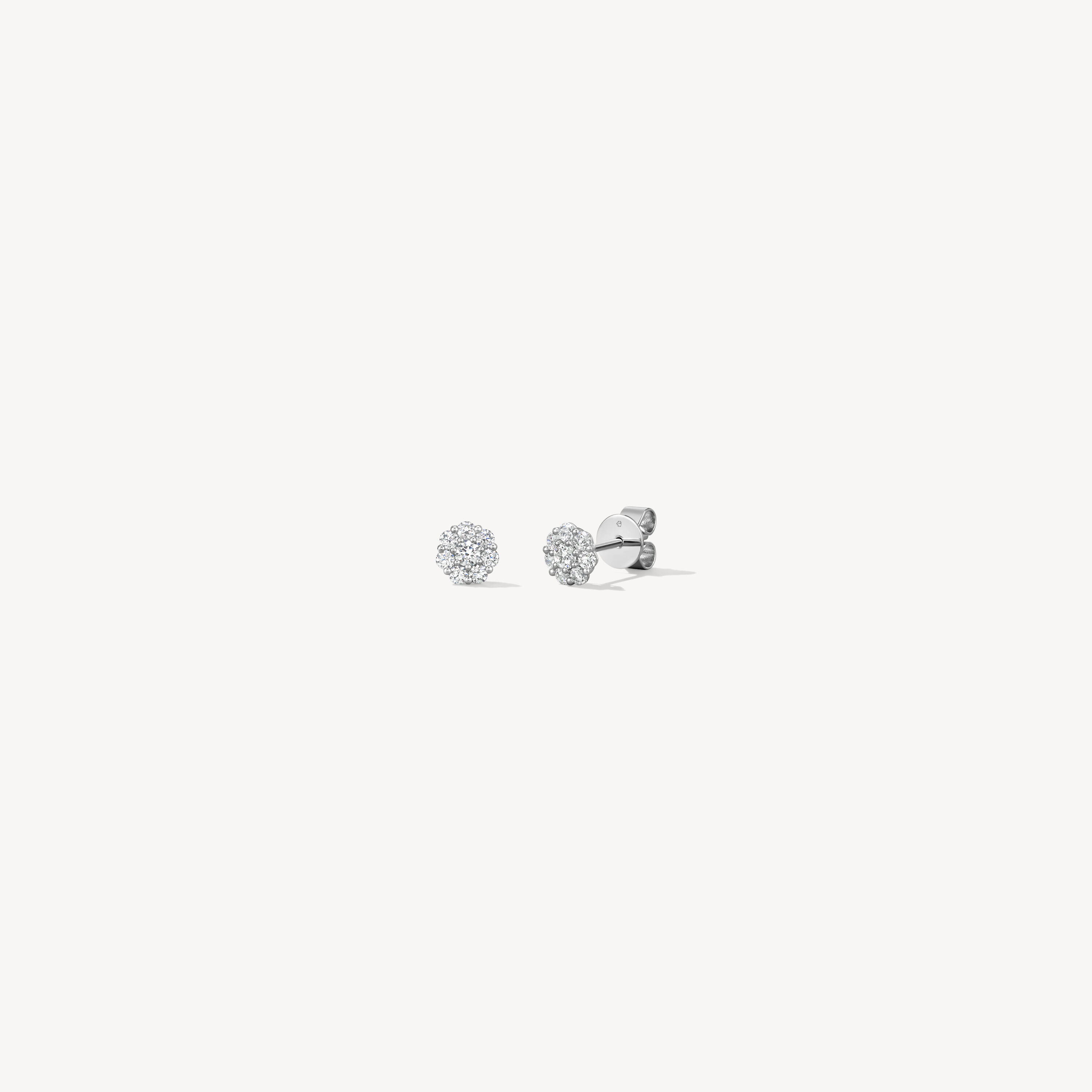 Beloved Stud Earrings, 18K White Gold, large