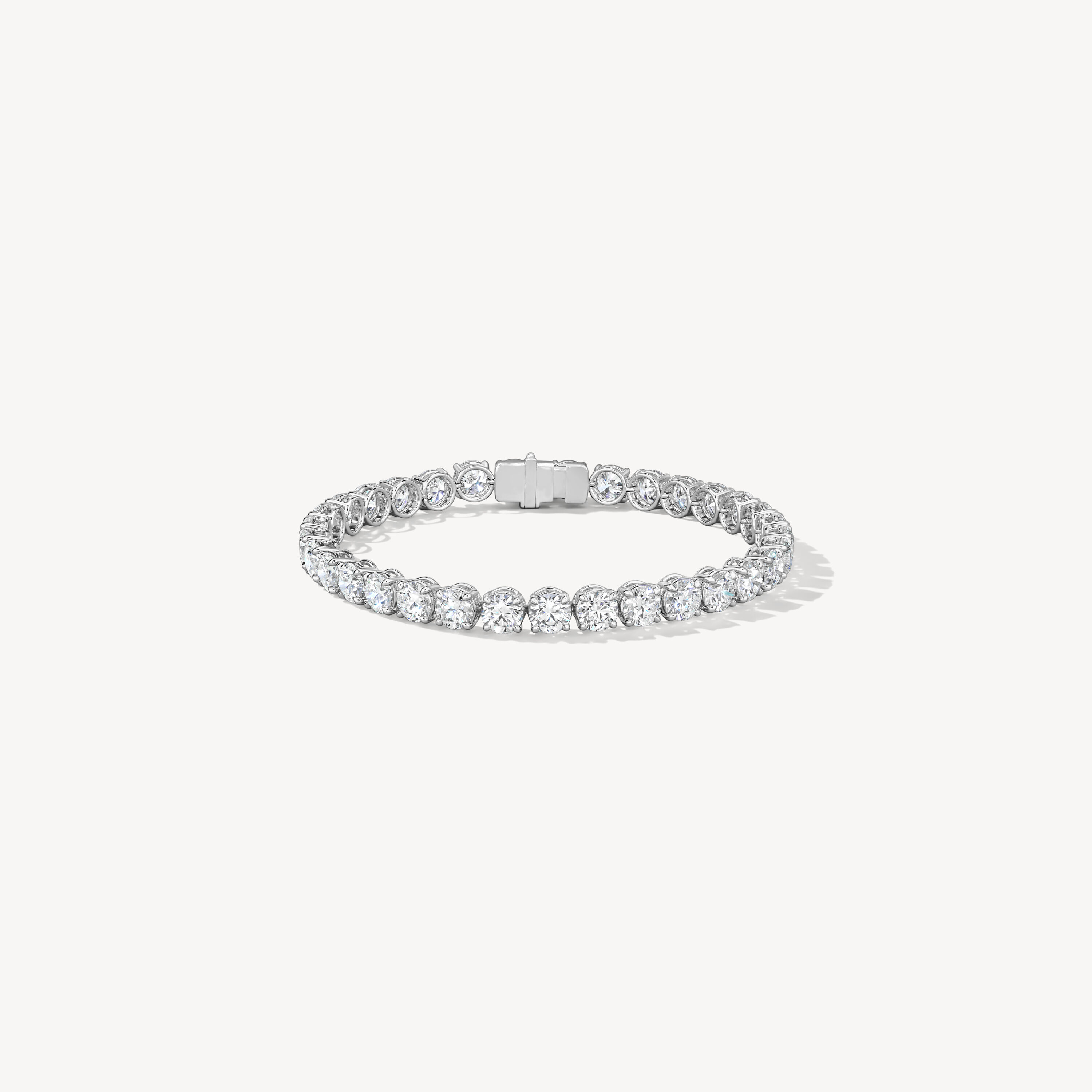 Basic 4-Prong Tennis Bracelet, Platinum, large