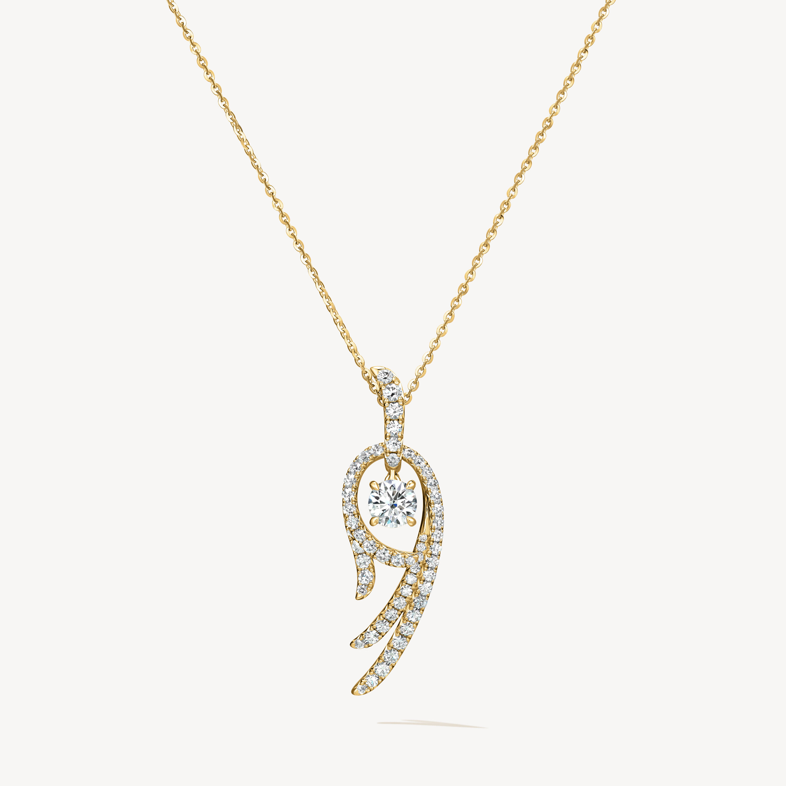 VELA Twisted Pendant Necklace, 18K Yellow Gold, large