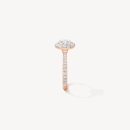 VELA Halo Ring With Diamond Band, 18K Rose Gold, large