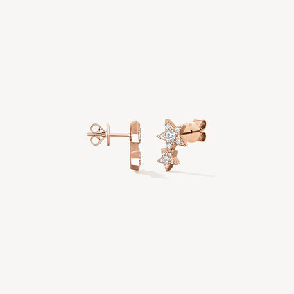 Illa Double Star Stud Earrings, 18K Rose Gold, large