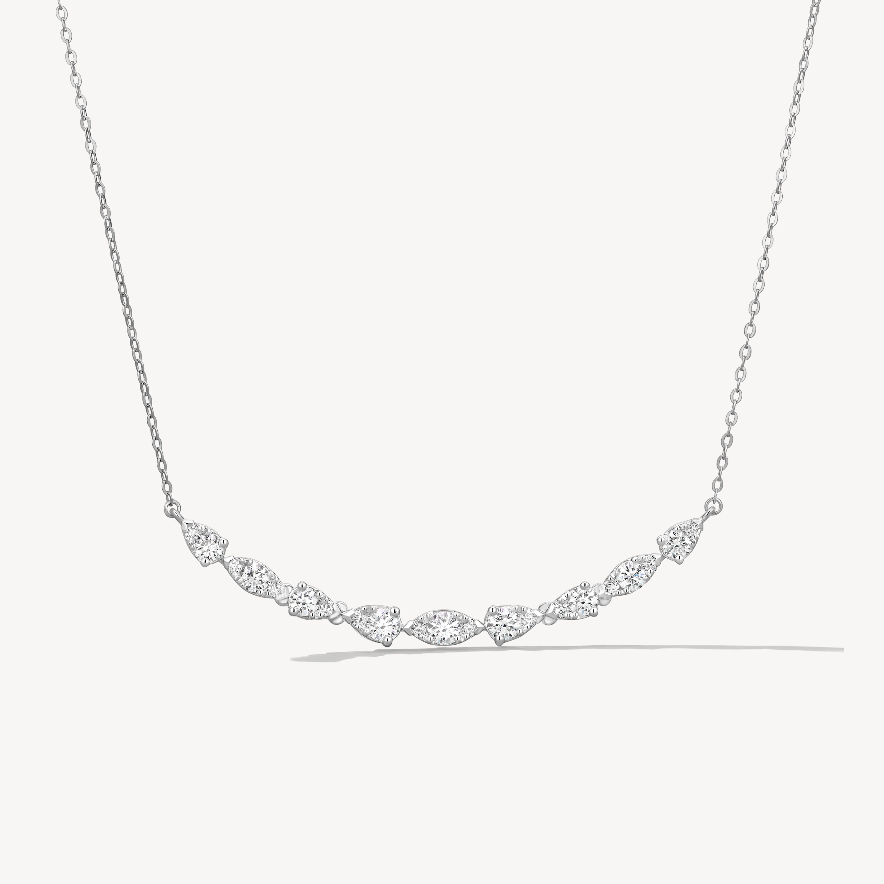Aerial Dewdrop Pendant Necklace - Small, 18K White Gold, large