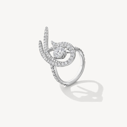 VELA Twisted Cocktail Ring, 18K White Gold, large