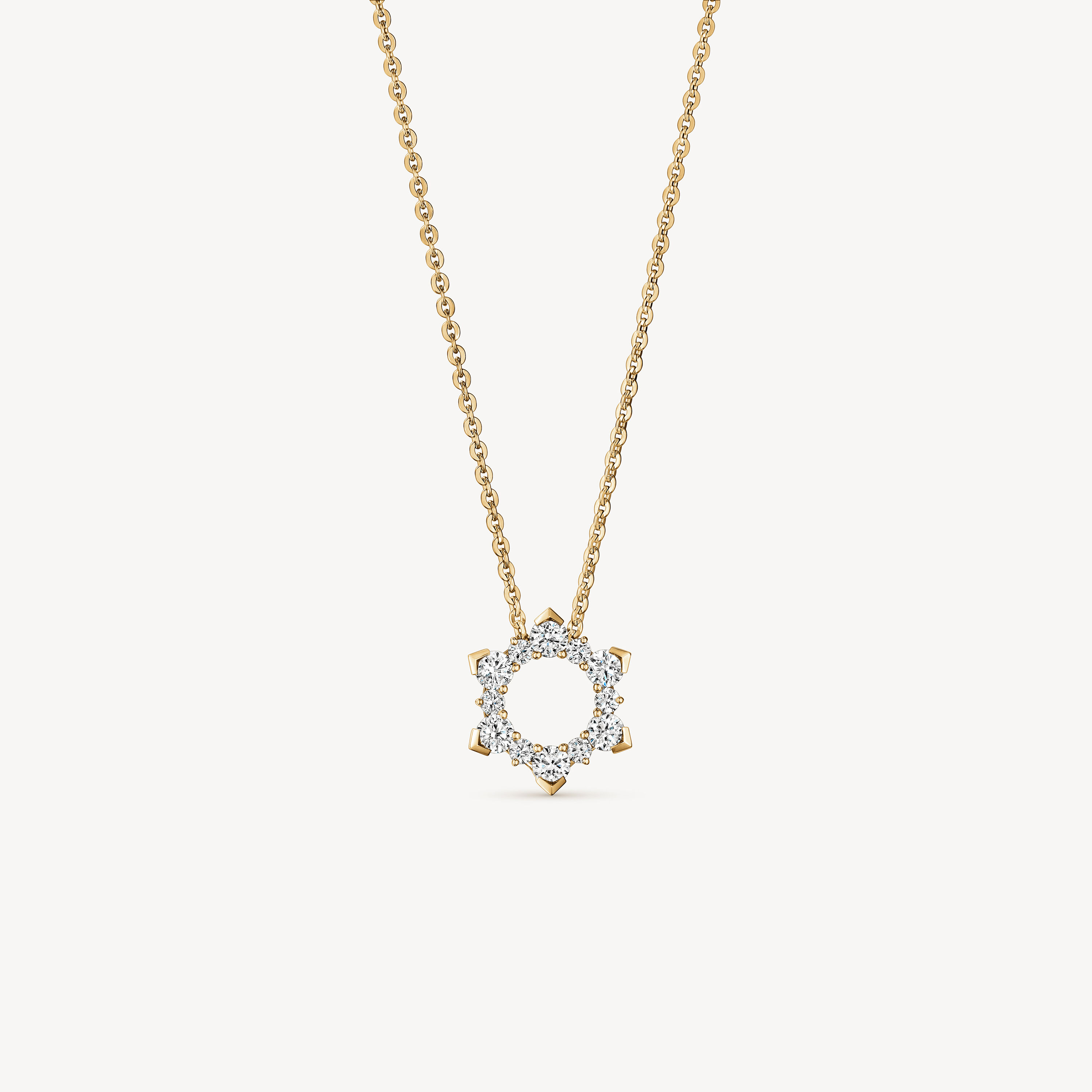 Aerial Open Sunburst Enhancer Pendant Necklace, 18K Yellow Gold, large