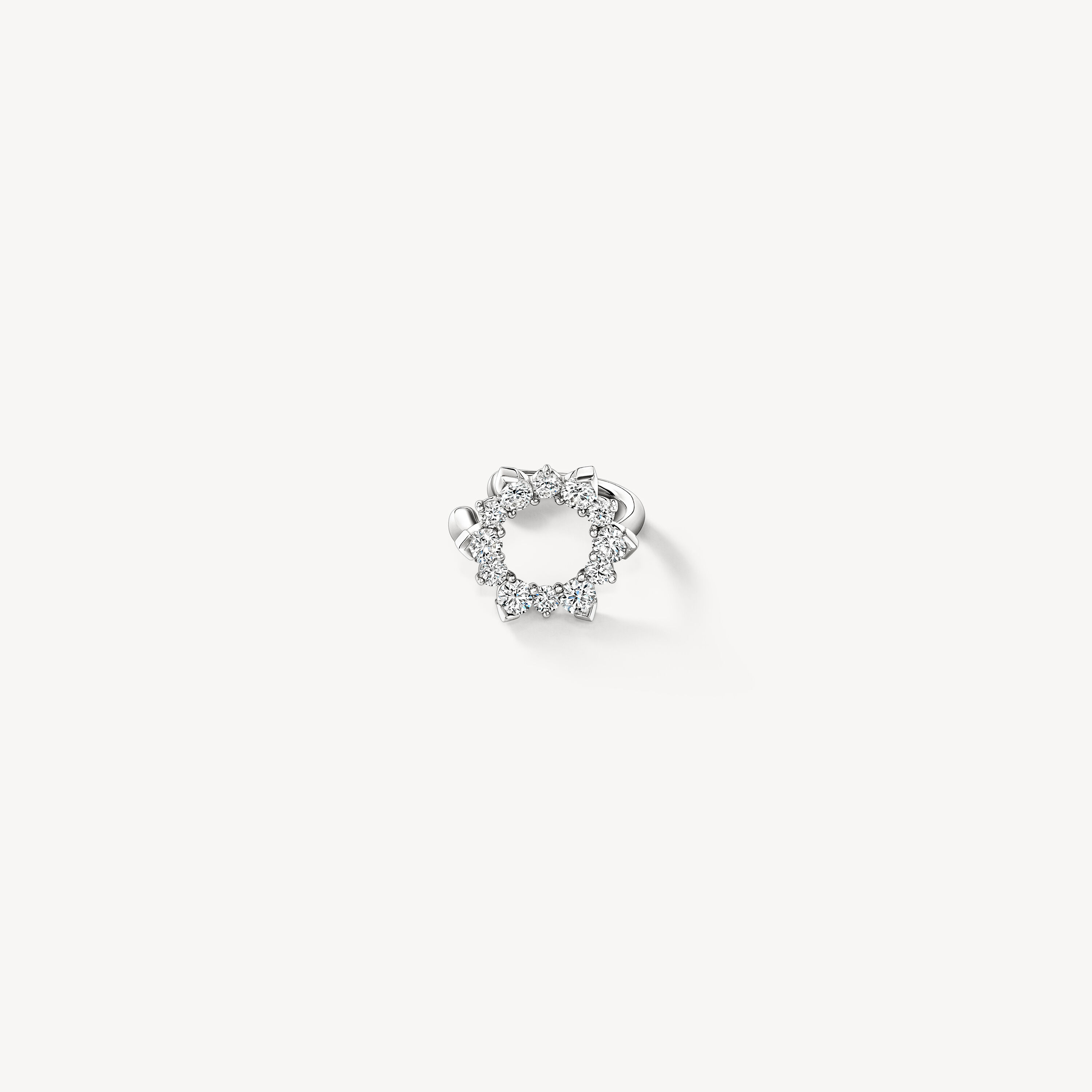 Aerial Open Sunburst Ear Cuff, 18K White Gold, large