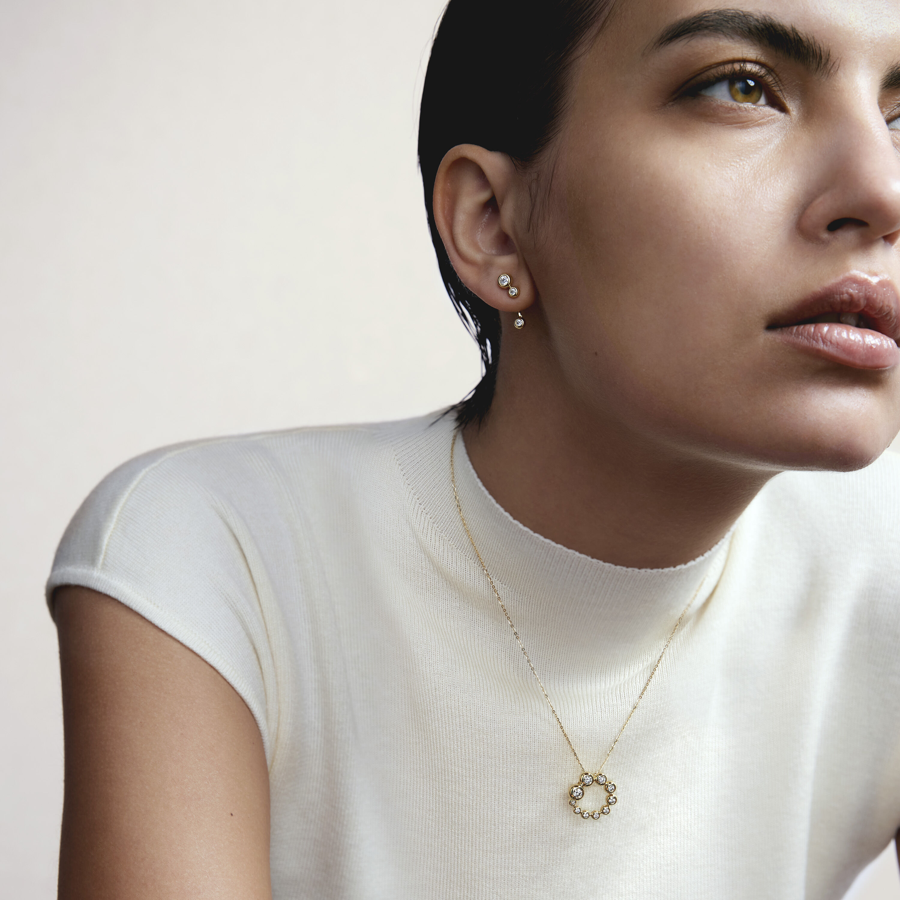 DREAM 鑽石項鍊, 18K 黄金, large