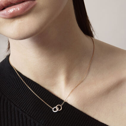 HOF Teardrop Halo Pendant Necklace, 18K Rose Gold, large