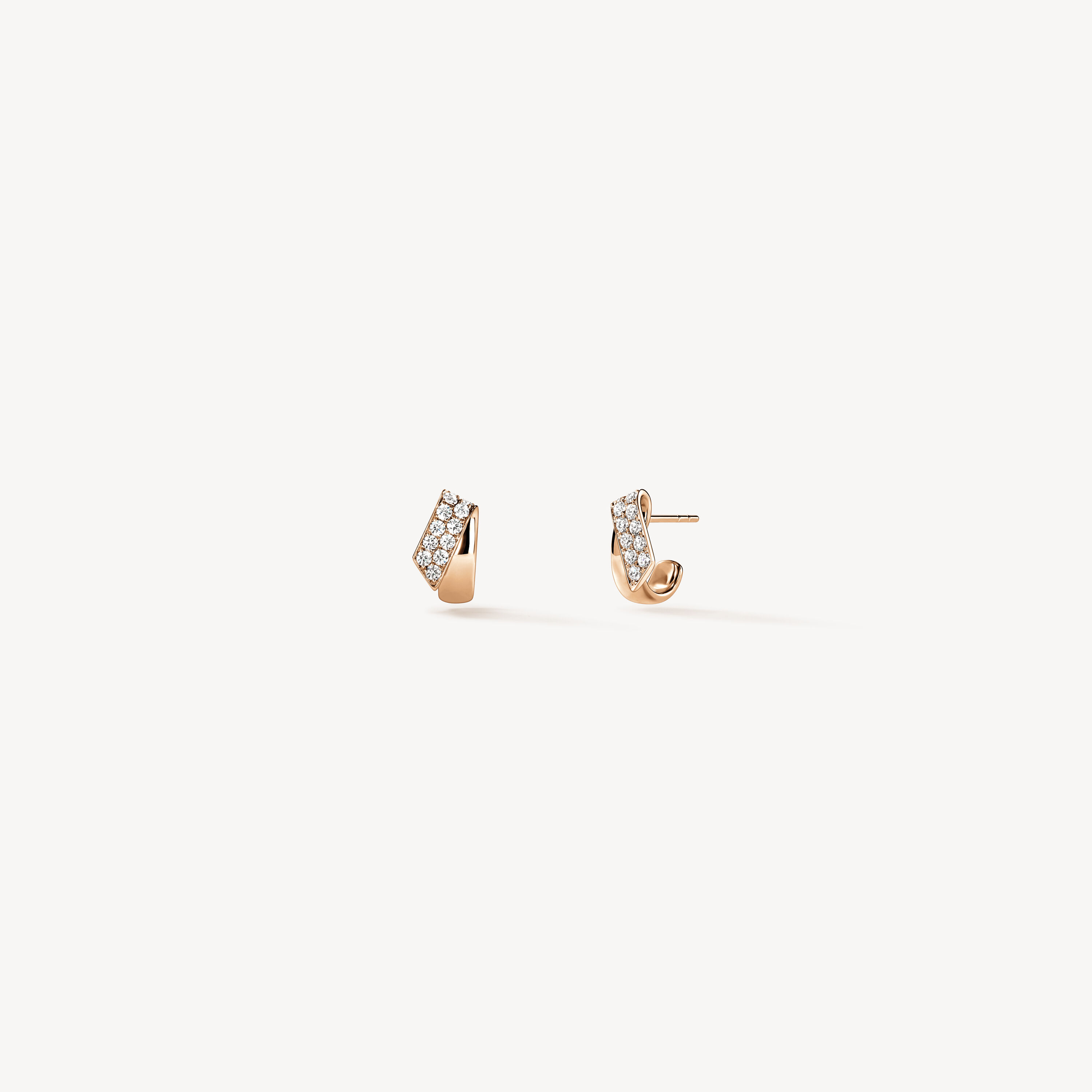 INSIDE/OUT Diamond Flip Huggies, 18K Rose Gold, large
