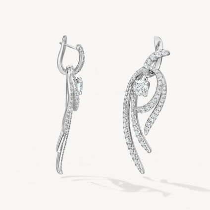 VELA Twisted Drop Earrings, Large
, 18K White Gold, large