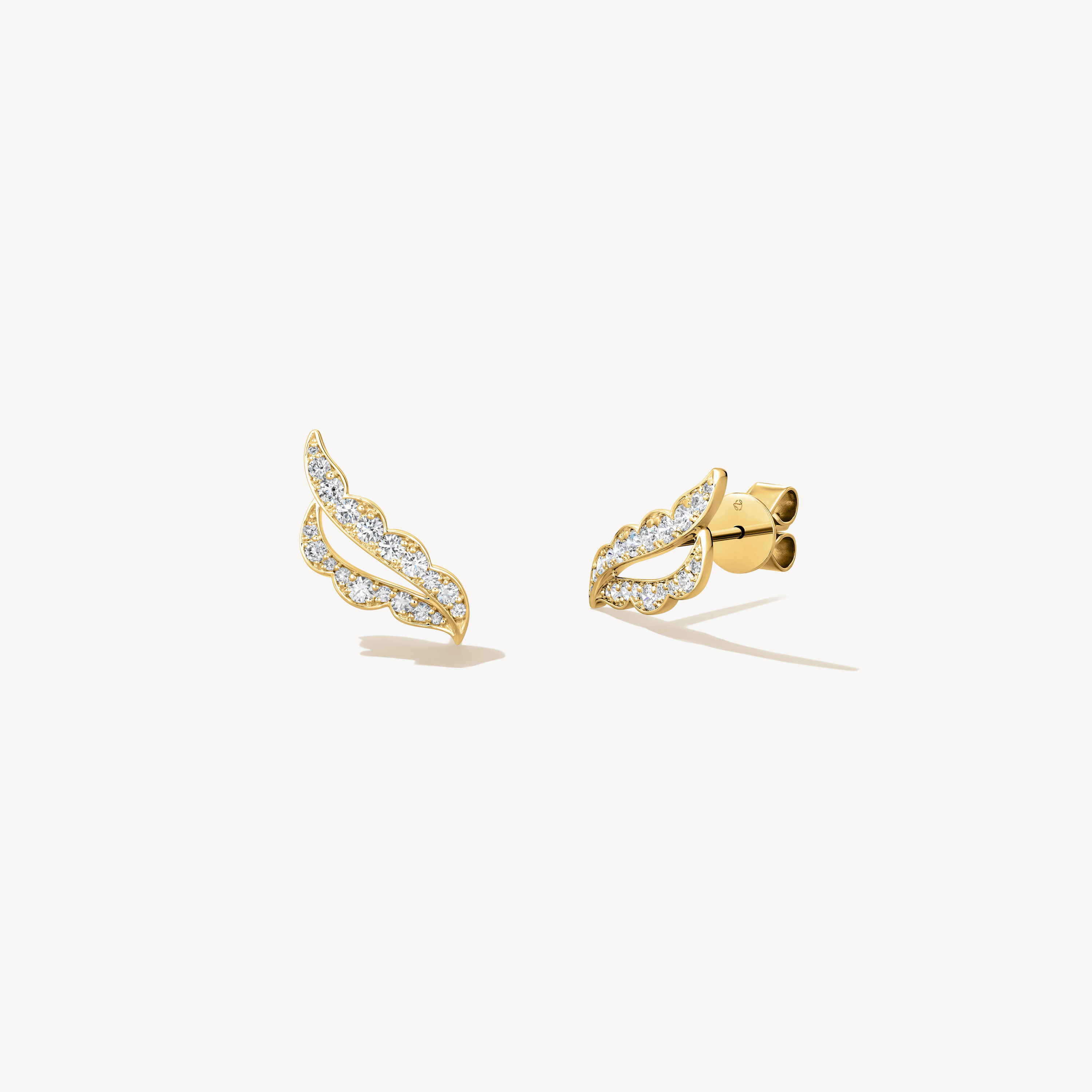 Lorelei Ribbon Ear Climbers, 18K Yellow Gold, large