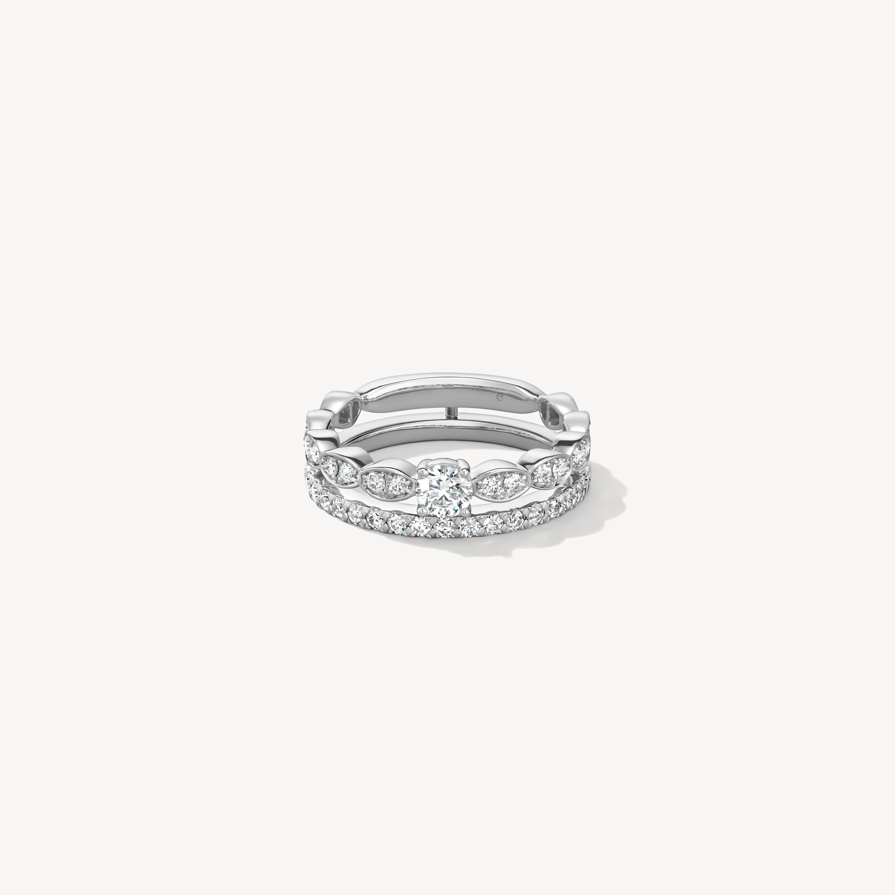 Lorelei Reverie 2-Roll Diamond Ring, 18K White Gold, large