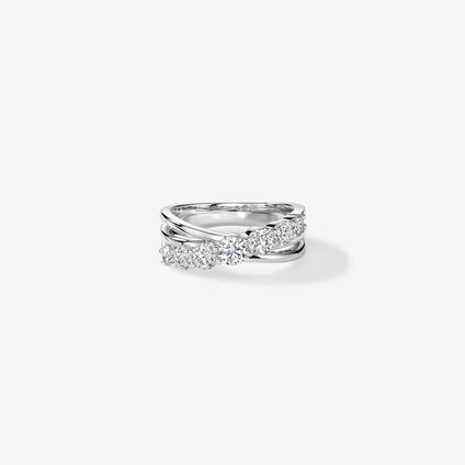 Intermingle Single Right Hand Ring, 18K White Gold, large