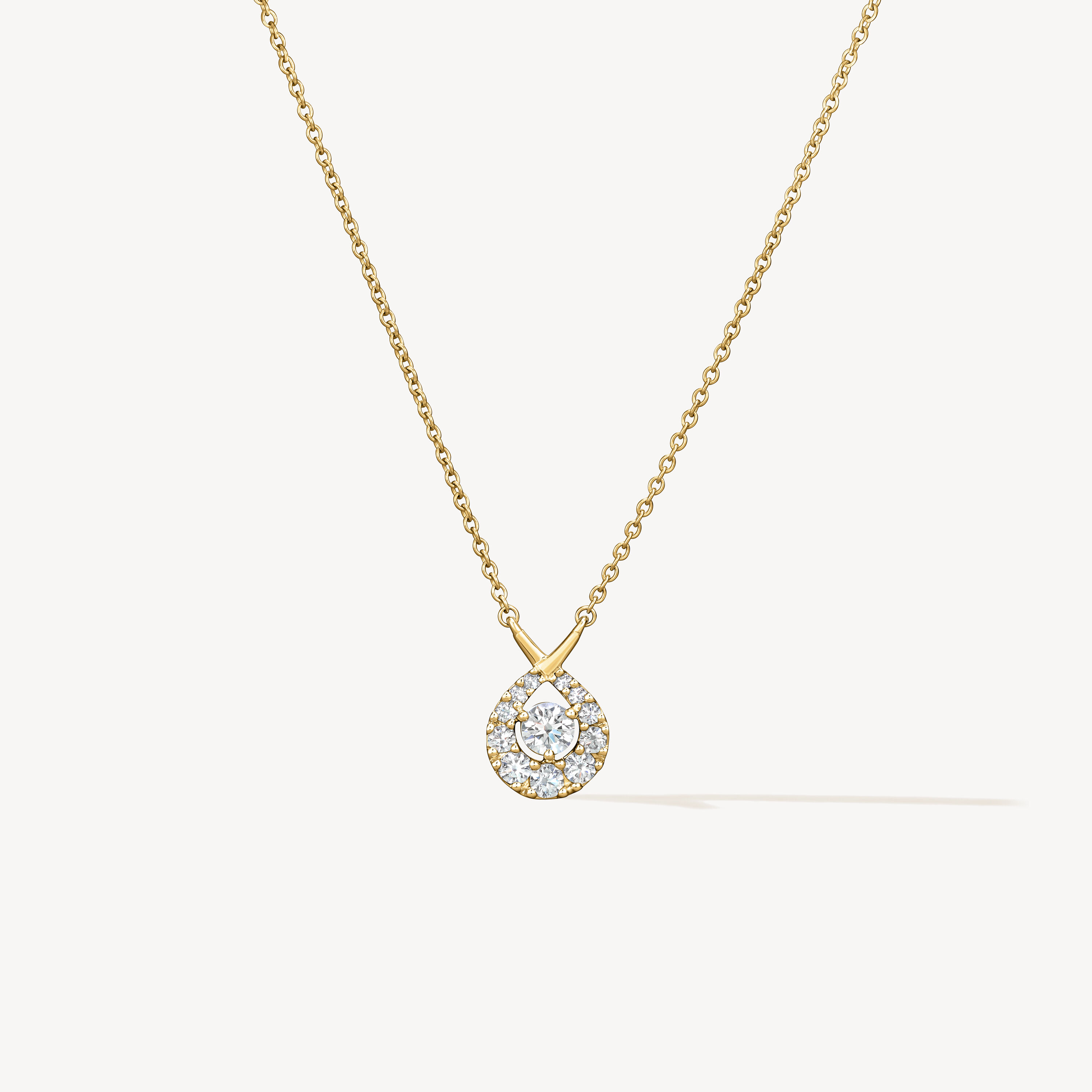 Optima Diamond Pendant Necklace, 18K Yellow Gold, large