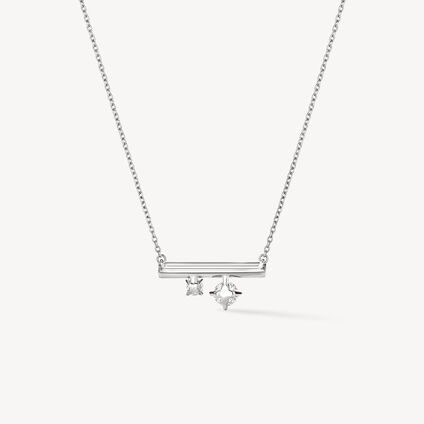BARRE Mini Floating Diamond Pendant Necklace, 18K White Gold, large