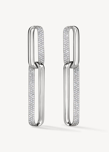 INSIDE/OUT Link 鑽石耳環(大), 18K 白金 INSIDE/OUT Link 鑽石耳環(大), 18K 白金, large