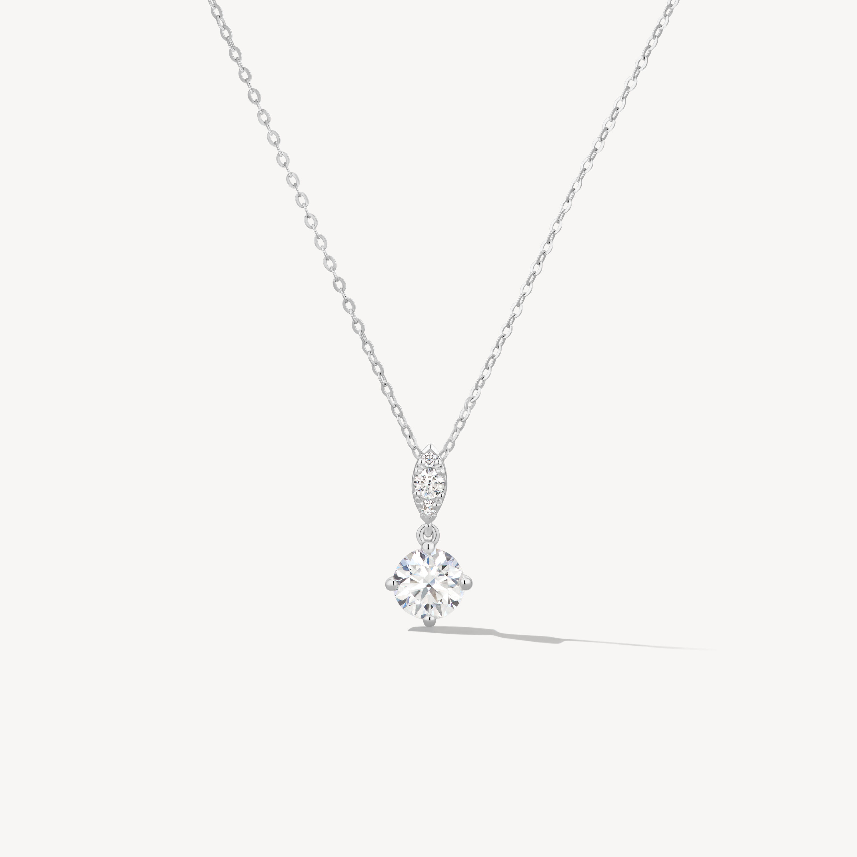 Aerial Petite Drop Pendant Necklace, 18K White Gold, large