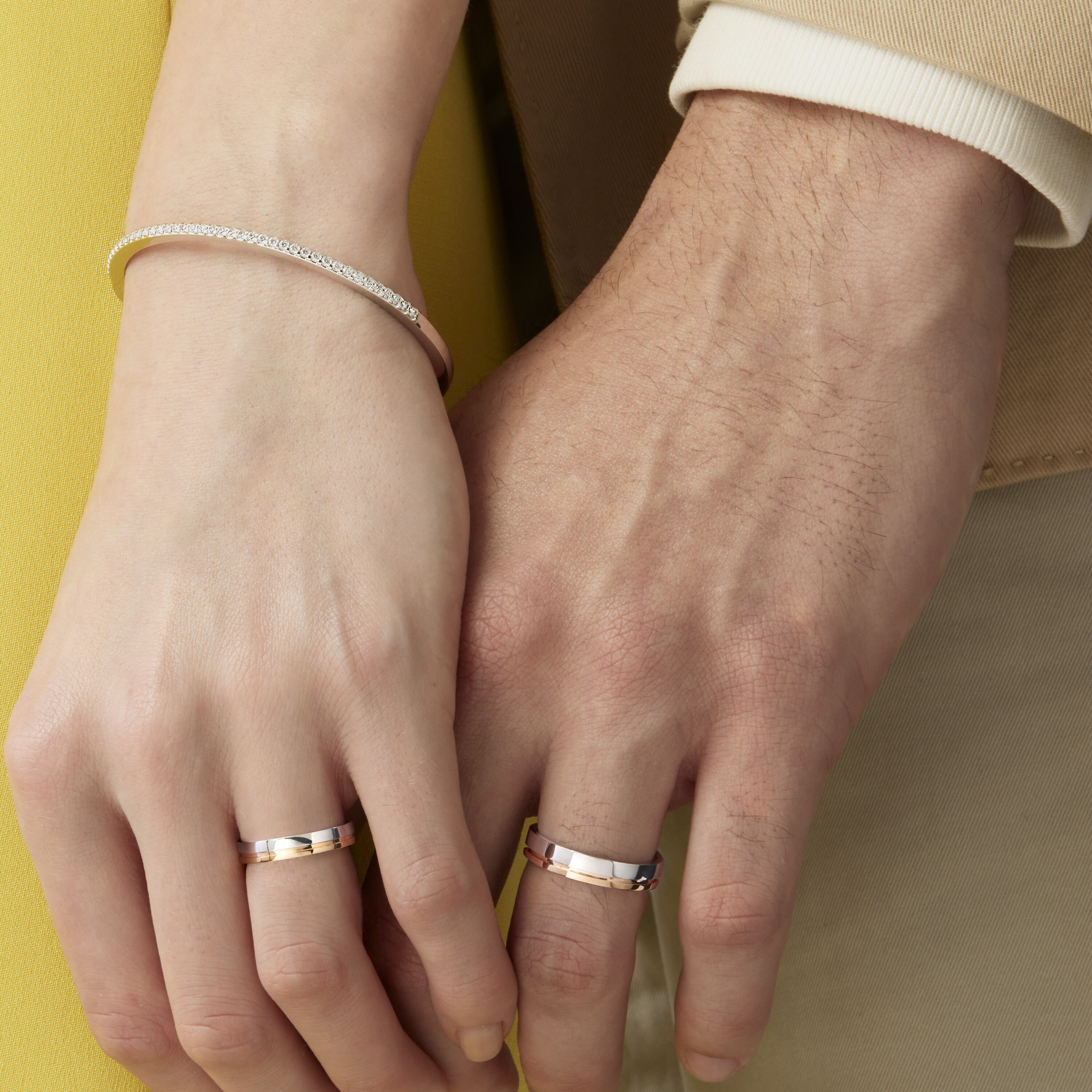 Moment Wedding Band, Platinum and 18K Rose Gold, large