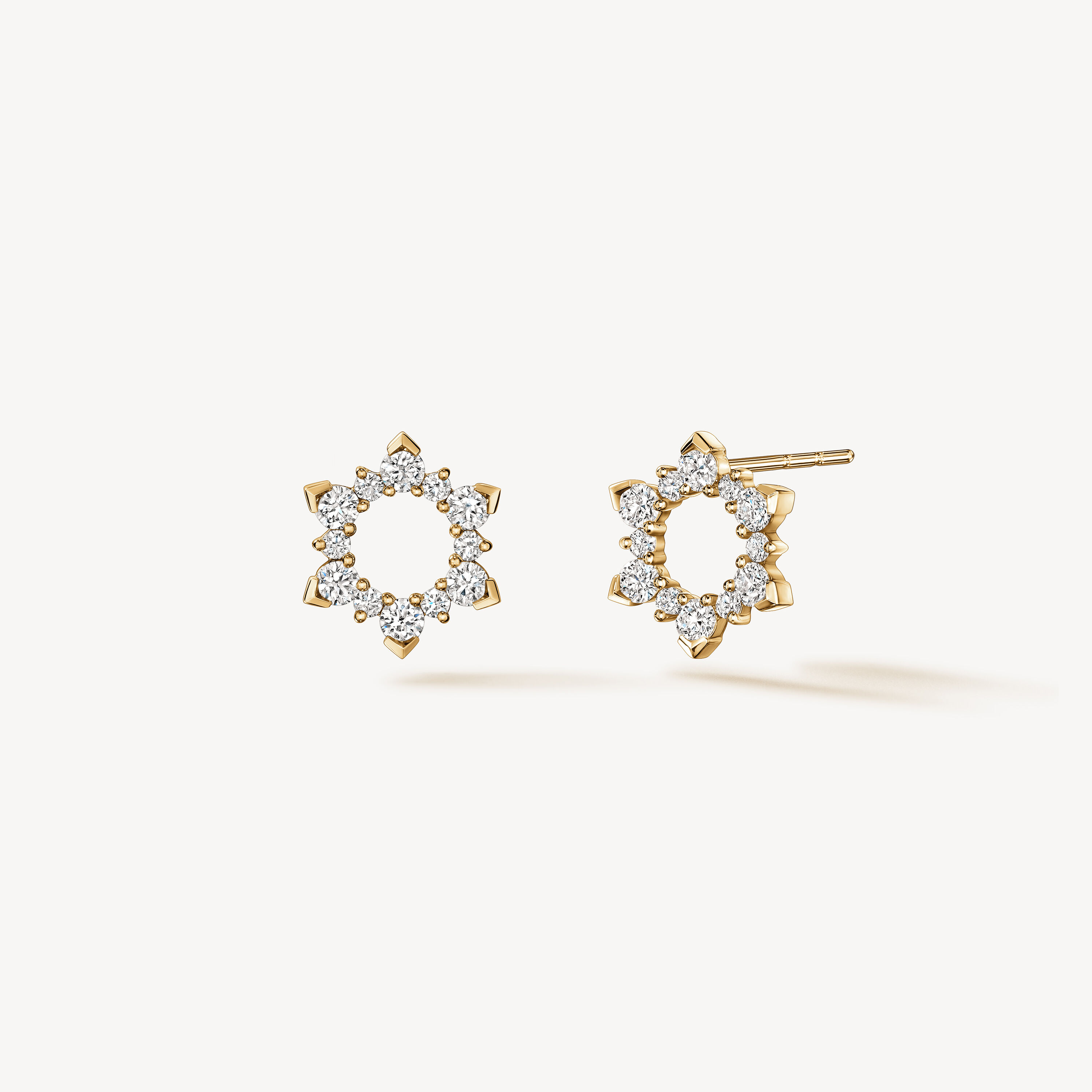 Aerial Open Sunburst Earrings - Small, 18K Yellow Gold, large