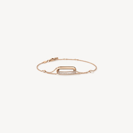 INSIDE/OUT Diamond Link Chain Bracelet, 18K Rose Gold, large