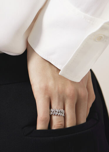 Aerial Double Dewdrop 鑽石戒指, 18K 白金 Aerial Double Dewdrop 鑽石戒指, 18K 白金, large