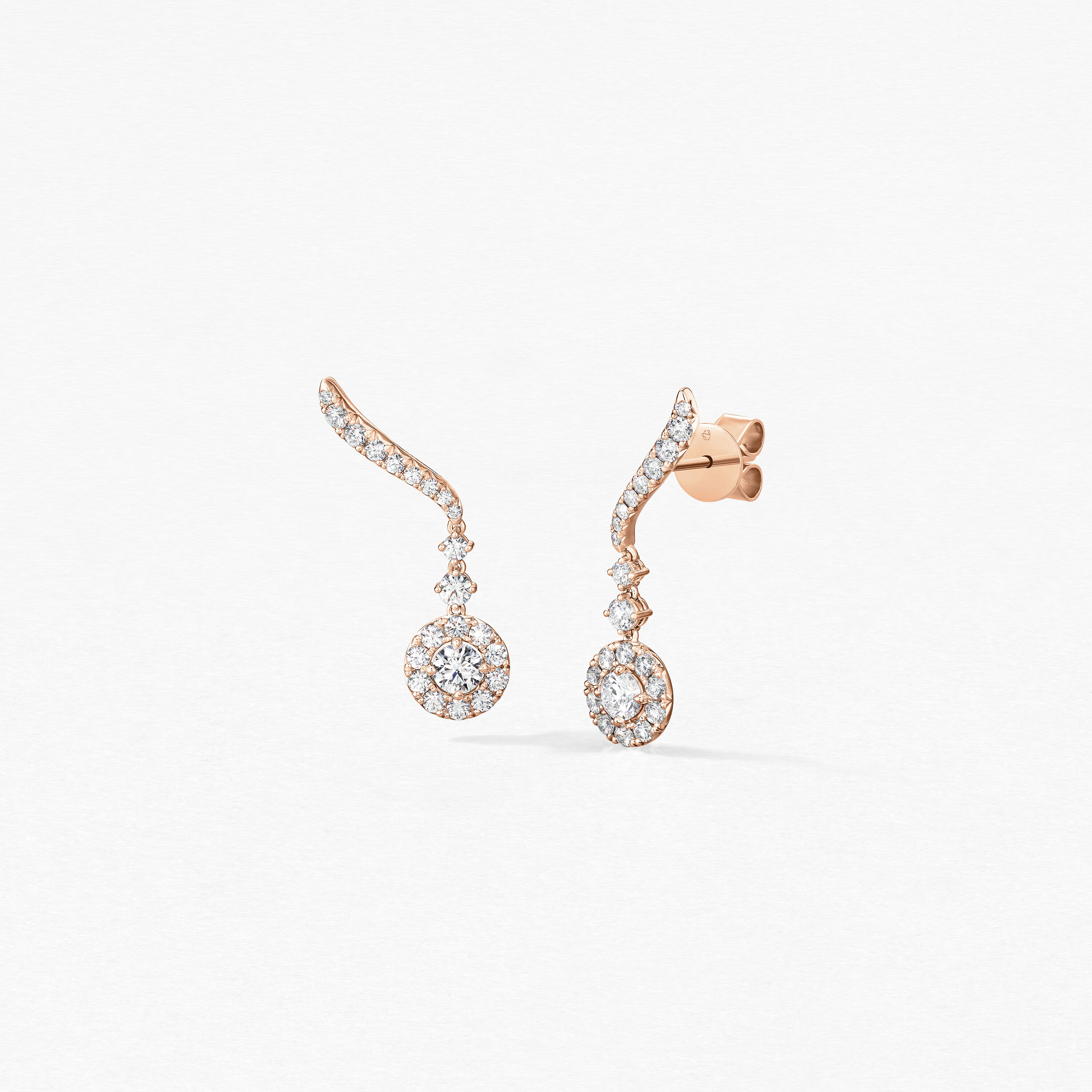 Vela 鑽石耳環, 18K 黄金, large