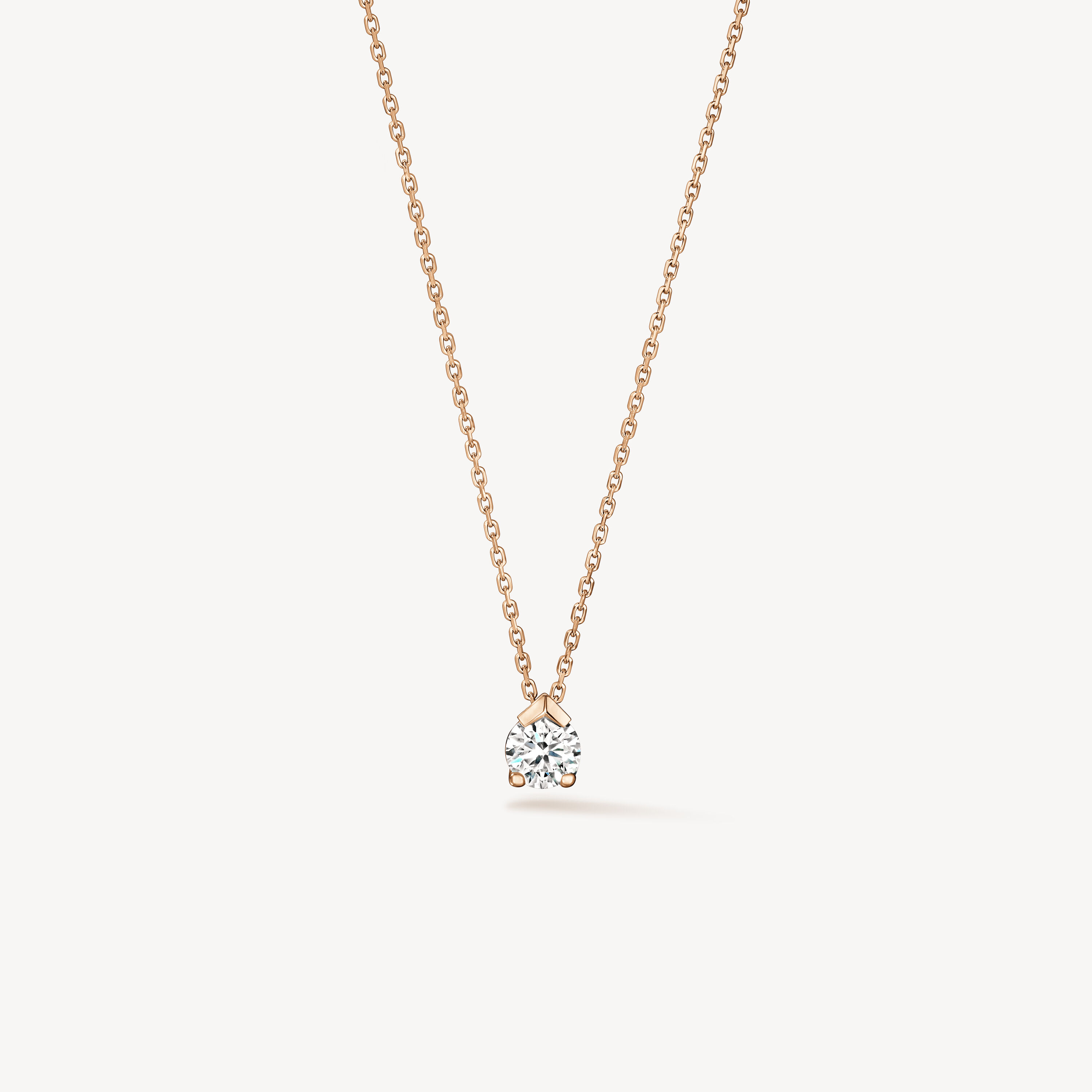 Aerial Single Diamond Pendant Necklace, 18K Rose Gold, large